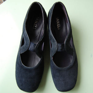 Navy Suede Wedges (Narrow)